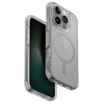 Uniq Combat Magclick Charging tok iPhone 16 Pro - átlátszó szürke szegéllyel kép
