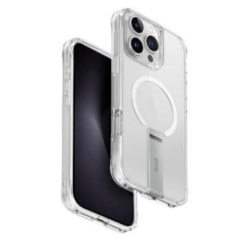 Uniq Eleva with Vertica Stand tok kitámasztóval iPhone 16 Pro Max - átlátszó kép