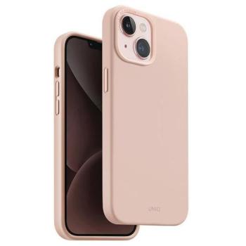 UNIQ etui Lino Hue iPhone 15 6.1&quot; Magclick Charging rózsaszínű tok kép