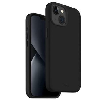 UNIQ etui Lino iPhone 14 Plus / 15 Plus 6.7&quot; éjfekete színben tok kép