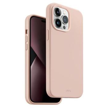 UNIQ etui Lino iPhone 14 Pro Max 6,7&quot; rózsaszín tok kép
