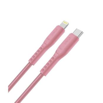 Uniq Flex USB-C / Lightning MFi töltő- és adatkábel, 1.2m, rózsaszín kép