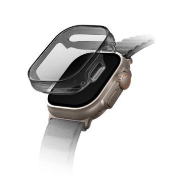 Uniq Garde Hybrid Apple Watch UItra 2/1 (49mm) tok, tempered kijelző fóliával, fekete-átlátszó kép