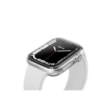 Uniq Glase Dual Pack Apple Watch S8/S7 41mm szilikon tok, átlátszó/fekete kép