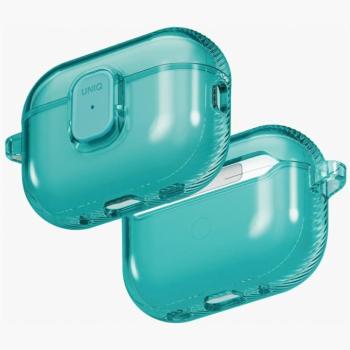 Uniq Glase Pro Apple AirPods Pro 3 tok karabinerrel, türkíz kép