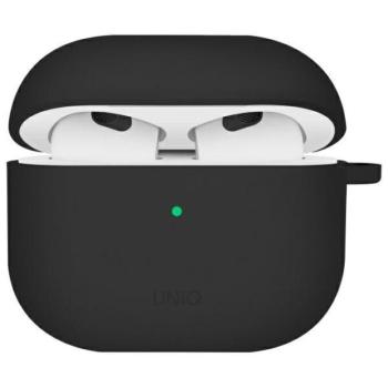 Uniq Iridescia Apple AirPods 4 tok karabinerrel, fülakasztóval, fekete kép