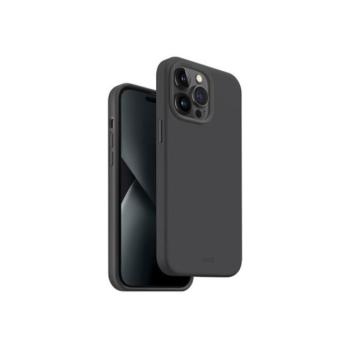 Uniq Lino Hue Apple iPhone 14 Plus, MagSafe szilikon tok, fekete kép