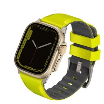 Uniq Linus Airosoft Apple Watch 42/44/45/49mm szilikon szíj, lime zöld kép