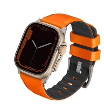 Uniq Linus Airosoft Apple Watch 42/44/45/49mm szilikon szíj, narancs kép