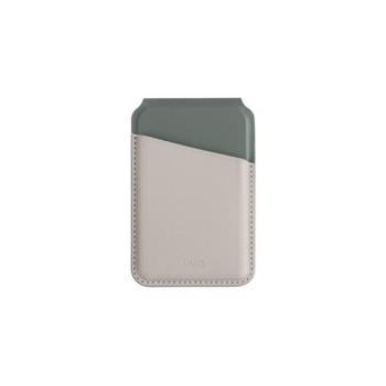 Uniq Lyden DS RFID blokkoló mágneses kártyatartó, elefántcsont / zöld kép