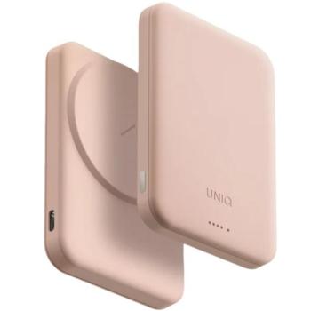 Uniq Lyden Lexa Fast Wireless USB-C PD Powerbank / külső akkumulátor, MagSafe, kompakt, 5000mAh, Blush Pink, rózsaszín kép