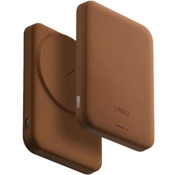 Uniq Lyden Lexa Fast Wireless USB-C PD Powerbank / külső akkumulátor, MagSafe, kompakt, 5000mAh, Caramel, barna kép