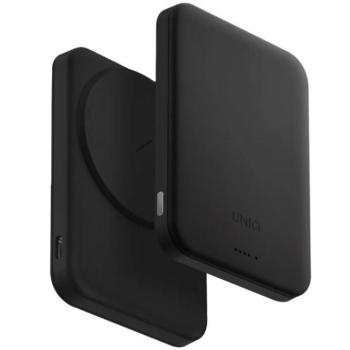 Uniq Lyden Lexa Fast Wireless USB-C PD Powerbank / külső akkumulátor, MagSafe, kompakt, 5000mAh, Dallas Black, fekete kép