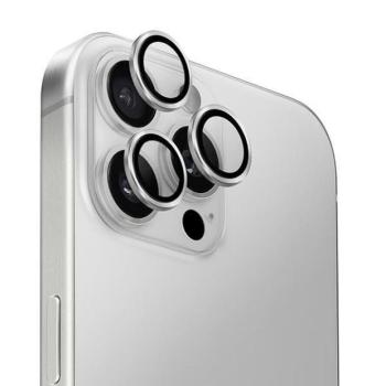 UNIQ Optix alumínium kamera lencse védő üveg ezüst színű szegéllyel iPhone 16 Pro / 16 Pro Max kép