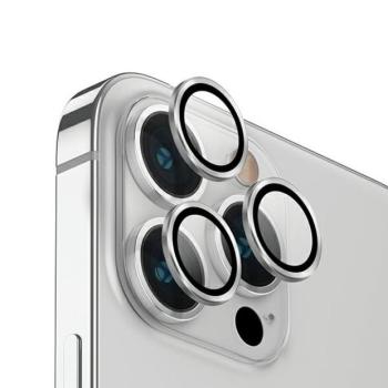 UNIQ Optix kamera lencse védő üvegfólia ezüst szegéllyel, applikátorral iPhone 14 Pro / 14 Pro Max kép