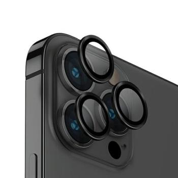 UNIQ Optix kamera lencse védő üvegfólia fekete szegéllyel, applikátorral iPhone 14 Pro / 14 Pro Max kép