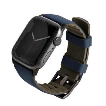 UNIQ óraszíj Linus Apple Watch Series 1/2/3/4/4/5/6/7/8/9/SE/SE2/Ultra/Ultra 2 42/44/45/49mm. Airosoft szilikon tengerészkék kép