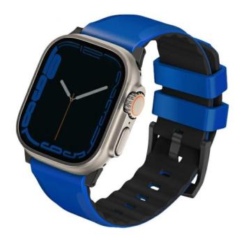 UNIQ óraszíj Linus Apple Watch Series 1/2/3/4/5/6/7/8/9/SE/SE2/Ultra/Ultra 2 42/44/45/49mm Airosoft szilikon versenyző kék kép