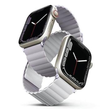 UNIQ óraszíj Revix Apple Watch Series 1/2/3/4/4/5/6/7/8/9/SE/SE2 38/40/41mm. Megfordítható mágneses lila-fehér kép