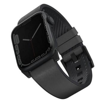UNIQ óraszíj Straden Apple Watch Series 1/2/3/4/4/5/6/7/8/9/SE/SE2/Ultra/Ultra 2 42/44/45/49mm. Bőr hibrid szíj szürke kép