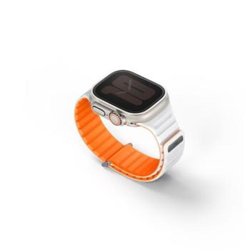 Uniq Revix Evo mágneses Apple Watch szíj, 49/45/44/42MM, narancs /fehér kép