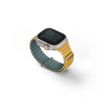 Uniq Revix Evo mágneses Apple Watch szíj, 49/45/44/42MM, zöld/ sárga kép