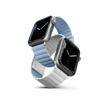 Uniq Revix mágneses szilikon szíj Apple Watch 42/44/45/49mm, fehér/kék kép