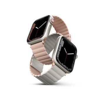 Uniq Revix mágneses szilikon szíj Apple Watch 42/44/45/49mm, rózsaszín/bézs kép