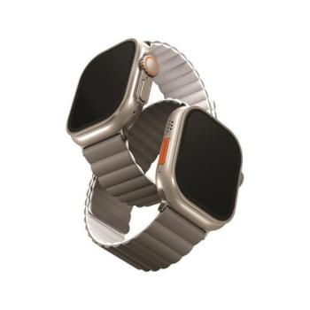 Uniq Revix mágneses szilikon szíj Apple Watch 42/44/45/49mm, szürke/fehér kép