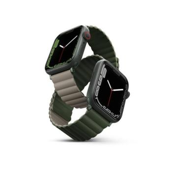 Uniq Revix mágneses szilikon szíj Apple Watch 42/44/45/49mm, zöld/taupe kép