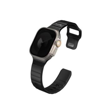 Uniq Stride KFM Apple Watch 49mm gumis szilikon szíj, fekete kép