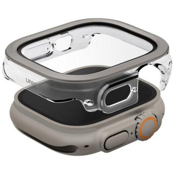 Uniq Voute Apple Watch 11 / Watch 10 46mm műanyag tok, tempered glass kijelzővédő üvegfóliával, átlátszó kép