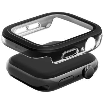 Uniq Voute Apple Watch 11 / Watch 10 46mm műanyag tok, tempered glass kijelzővédő üvegfóliával, fekete kép