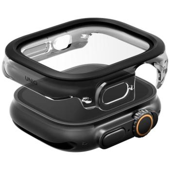 Uniq Voute Apple Watch Ultra 3 / 2 / 1 49mm műanyag tok, tempered glass kijelzővédő üvegfóliával, ezüst kép