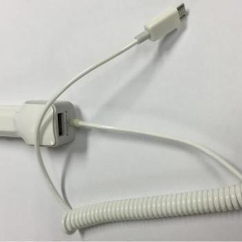 Univerzális fehér 1A micro usb + 2.1A USB szivartöltő kép