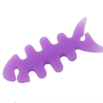 Univerzális fülhallgató tartó, 3D hal minta, lila kép