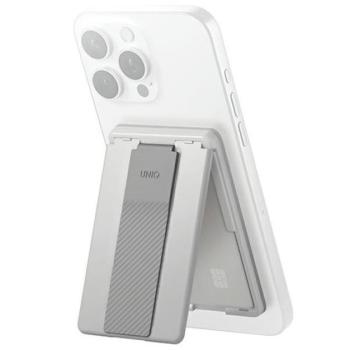 Univerzális kártyatartó, mágneses, asztali tartó funkció, kézpánttal, Uniq Heldro ID, szürke kép