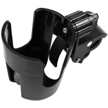 Univerzális, kerékpáros / biciklis / roller tartó, palack tartó, tartókonzollal, kormányra szerelhető, FSCGE-105, fekete kép