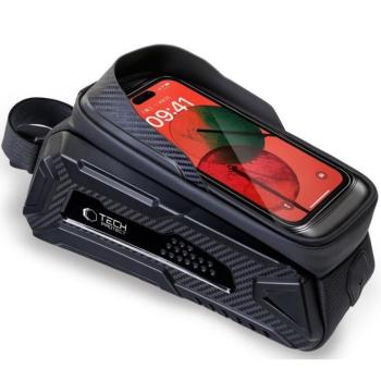 Univerzális, kerékpáros / biciklis tartó, táska, 7&quot;, vázra szerelhető, vízálló, napellenző, fülhallgató kimenet, TP V2 Bike &quot;L&quot;, fekete kép