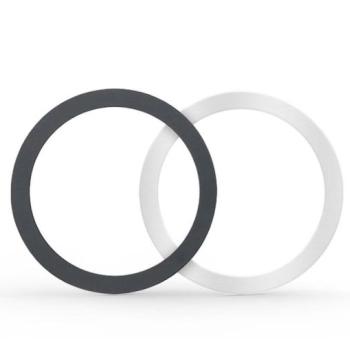 Univerzális mágneses gyűrű MagSafe vezeték nélküli töltőhöz - 2 db/csomag - fekete/ezüst (ECO csomagolás) kép