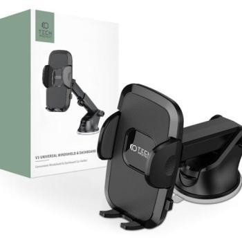 Univerzális műszerfalra/szélvédőre helyezhető PDA/GSM autós tartó - Tech-ProtectUniversal Windshield Dashboard Car Mount V3W-D/B - fekete kép
