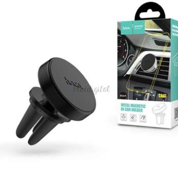 Univerzális szellőzőrácsba illeszthető mágneses PDA/GSM autós tartó - HOCO CA47 Metal Magnetic Holder - fekete kép