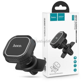 Univerzális szellőzőrácsba illeszthető mágneses PDA/GSM autós tartó - HOCO CA52 Air Outlet In-Car Magnetic Holder - fekete kép