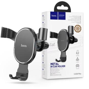 Univerzális szellőzőrácsba illeszthető PDA/GSM autós tartó 4,5-6,7&quot; méretű készülékekhez - HOCO CA56 Plus Metal In-Car Holder - fekete kép