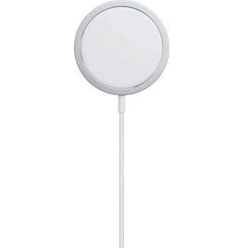 Univerzális vezeték nélküli mágneses töltő, Qi Wireless, gyorstöltés, Magsafe töltő, 15W, Apple, fehér, gyári kép