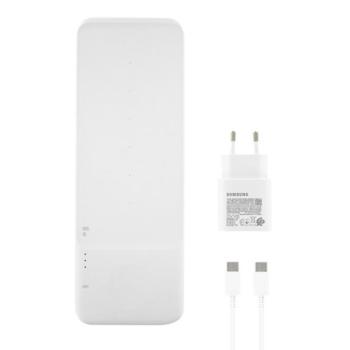 Univerzális vezeték nélküli töltő állomás 3in1, Qi Wireless, 9W, hálózati töltővel és kábellel, gyorstöltés, LED-es, Samsung Trio, gyári, fehér kép