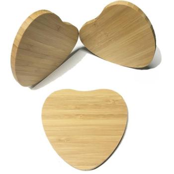 Univerzális vezeték nélküli töltő állomás, Qi Wireless, 10W, fahatású, szív alakú, Wooze Bamboo Qi Wireless Heart Shape, barna kép