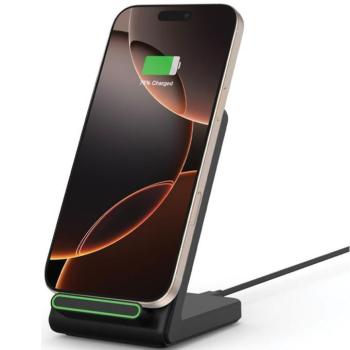 Univerzális vezeték nélküli töltő állomás, Qi Wireless, 15W, asztali tartó, LED-es, Tech-Protect QI15W-A40, fekete kép