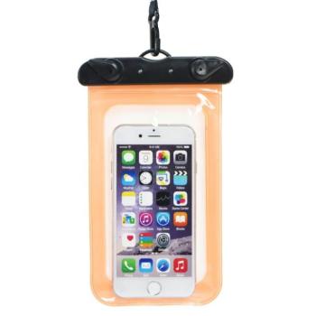 Univerzális vízálló telefontok, átlátszó / narancssárga, tartós szilikon kép
