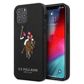 US Polo USHCP12LPUGFLBK iPhone 12 Pro Max 6,7&quot; fekete Polo Embroidery Collection tok kép